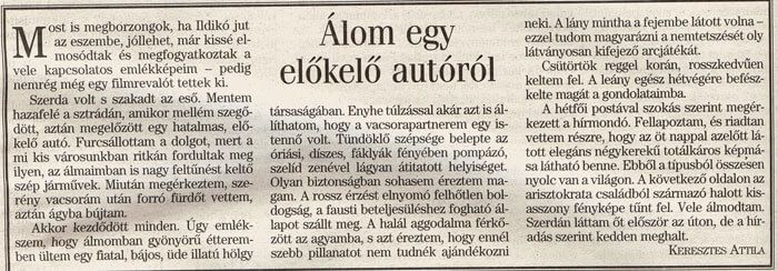 Publikációk, cikkek, Keresztes Attila