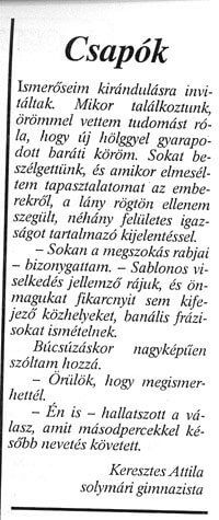 Publikációk, cikkek, Keresztes Attila